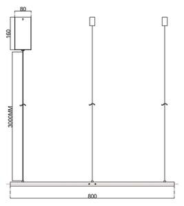 Ondaluce - LED Stmívatelný lustr na lanku SOEL LED/38W/230V pr. 80 cm zlatá