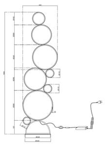 Ondaluce - LED Stmívatelná stojací lampa POIS LED/52W/230V 160 cm stříbrná