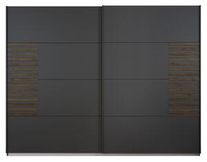Šatní skříň BAREA šedá/dub atlantic tmavý, šířka 271 cm