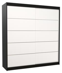 Šatní skříň ESTEVA, 200x215x58, černá/bílá