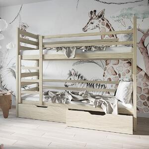 Patrová postel 80x190 PLUTO přírodní borovice