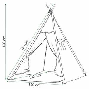 Teepee stan pro děti SPRINGOS Černý Wigwam