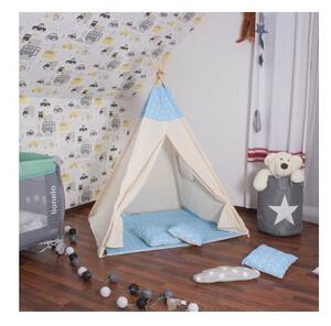 Teepee stan pro děti SPRINGOS Světle modrý s hvězdami