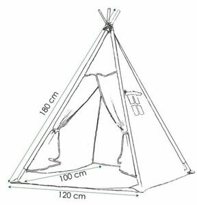 Teepee stan pro děti SPRINGOS Růžový s hvězdami