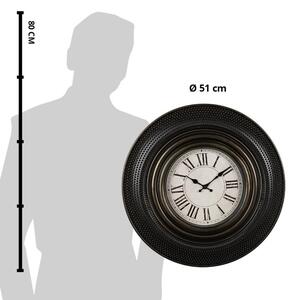 Černohnědé antik nástěnné hodiny s římskými číslicemi - Ø 51*5 cm / 1*AA