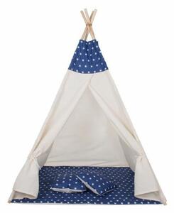 Teepee stan pro děti SPRINGOS Tmavě modrý s hvězdami