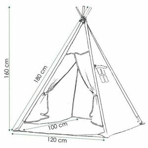 Teepee stan pro děti SPRINGOS Tmavě modrý s hvězdami