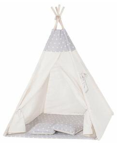 Teepee stan pro děti SPRINGOS Šedý s hvězdami