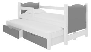 Dětská postel CAMPOS, 180x75, bílá/šedá