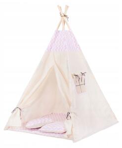 Teepee stan pro děti SPRINGOS Růžový Zigzag