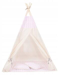 Teepee stan pro děti SPRINGOS Růžový Zigzag