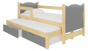 Dětská postel CAMPOS, 180x75, sosna/šedá