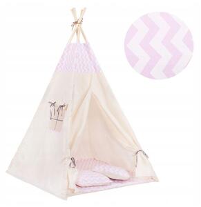 Teepee stan pro děti SPRINGOS Růžový Zigzag