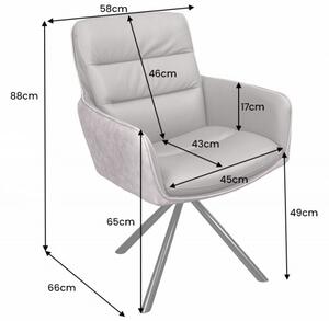 Židlo-křeslo BIG GEORGE III šedé otočné Nábytek | Jídelní prostory | Jídelní židle | Všechny jídelní židle