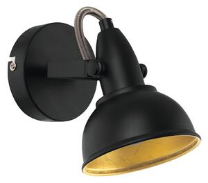 Eglo 75511 Thorton - Nástěnné bodové svítidlo v černé a zlaté barvě 1 x E14 (Nástěnné bodové svítidlo s naklápěcím stínidlem)
