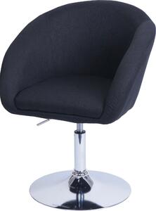 Jídelní židle HWC-F19, kuchyňská židle otočná židle lounge chair, otočná výškově nastavitelná látka/textil antracitová