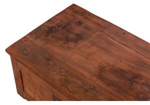 Starý kupecký stolek z teakového dřeva, 70x53x35cm