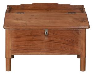 Starý kupecký stolek z teakového dřeva, 69x49x49cm