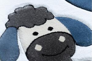 Dětský kusový koberec Petit Farm animals blue 140x190 cm