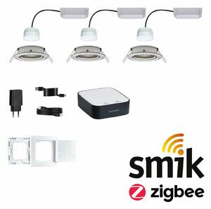 PAULMANN Startovací sada Smart Home smik Gateway nástěnný ovladač + LED vestavné svítidlo Nova Plus Coin základní sada výklopné RGBW