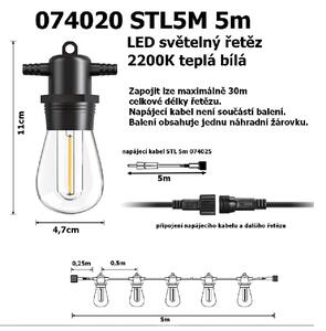 LED světelný řetěz STL5M 5m