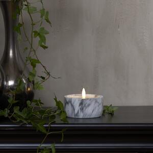 Šedo-bílá betonová LED svíčka Star Trading Flamme Marble, výška 7,5 cm