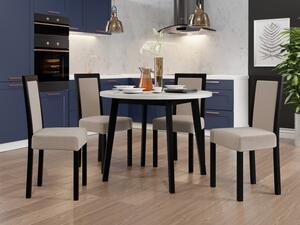 Jídelní stůl se 4 židlemi AL081, Barva dřeva: bílá-L, Potah: 25x - Paros 2, Barvy nožiček: Sonoma Mirjan24 5903211235948