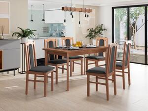 Rozkládací jídelní stůl se 6 židlemi AL08, Barva dřeva: ořech-L, Potah: Kronos 7 Mirjan24 5903211237720