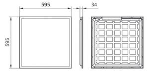 LED panel PILA RC007B LED40S/840 PSU I W60L60 OC UGR<19 40W 4000lm 4000K neutrální bílá