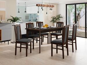 Rozkládací jídelní stůl se 6 židlemi AL08, Barva dřeva: bílá-L, Potah: 26x - Kronos 22 Mirjan24 5903211237829