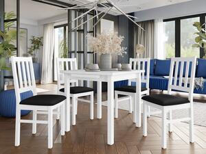 Rozkládací jídelní stůl se 4 židlemi AL08, Barva dřeva: bílá-L, Potah: Zetta 300 Mirjan24 5903211267772