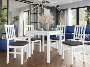 Rozkládací jídelní stůl se 4 židlemi AL08, Barva dřeva: bílá-L, Potah: 26x - Kronos 22 Mirjan24 5903211238116