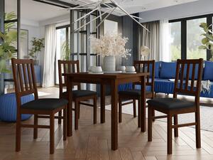 Rozkládací jídelní stůl se 4 židlemi AL08, Barva dřeva: ořech-L, Potah: 25x - Paros 2 Mirjan24 5903211238154