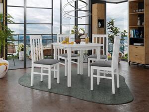 Rozkládací jídelní stůl se 4 židlemi AL14, Barva dřeva: bílá-L, Potah: 26x - Kronos 22 Mirjan24 5903211239557