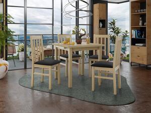 Rozkládací jídelní stůl se 4 židlemi AL14, Barva dřeva: bílá-L, Potah: Kronos 7 Mirjan24 5903211239465