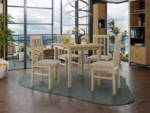 Rozkládací jídelní stůl se 4 židlemi AL14, Barva dřeva: ořech-L, Potah: Kronos 7 Mirjan24 5903211239472