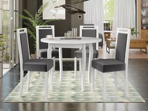 Jídelní stůl se 4 židlemi AL18, Barva dřeva: bílá, Potah: 25x - Paros 2 Mirjan24 5903211240850