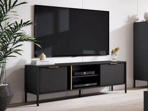TV skříňka/stolek Botkow 153 2D, Barva: antracit / antracit + zlatá Mirjan24 5903211252266