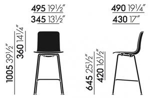 Vitra designové barové židle Hal Ply Stool Medium