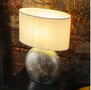 ONLI - Stolní lampa CERAMICA 1xE27/15W/230V 51 cm stříbrná/bílá
