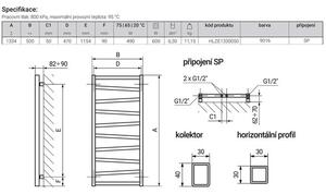 House Level Zet HLZE13300509016SP Radiátor kombinovaný, 50x133,4cm, bílá