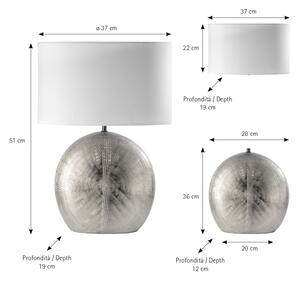 ONLI - Stolní lampa CERAMICA 1xE27/15W/230V 51 cm stříbrná/bílá