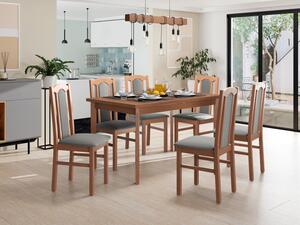 Rozkládací jídelní stůl se 6 židlemi AL08, Barva dřeva: olše-L, Potah: 25x - Paros 2 Mirjan24 5903211237874