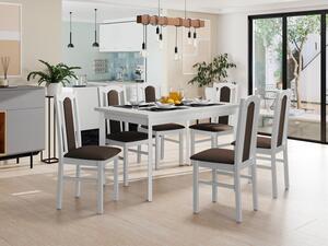 Rozkládací jídelní stůl se 6 židlemi AL08, Barva dřeva: bílá-L, Potah: Soro 28 Mirjan24 5903211267116