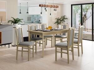 Rozkládací jídelní stůl se 6 židlemi AL08, Barva dřeva: sonoma-L, Potah: Hygge D91 Mirjan24 5903211267277