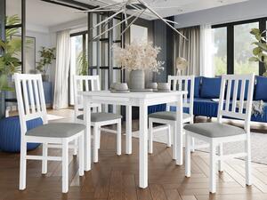 Rozkládací jídelní stůl se 4 židlemi AL08, Barva dřeva: bílá-L, Potah: Hygge D91 Mirjan24 5903211267765