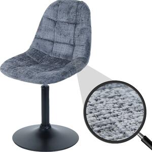 Jídelní židle HWC-A60, kuchyňská otočná židle, ocel Tkanina /textilní šenil (465 g/m²) tmavě šedá