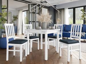 Rozkládací jídelní stůl se 4 židlemi AL08, Barva dřeva: bílá-L, Potah: 25x - Paros 2 Mirjan24 5903211238147