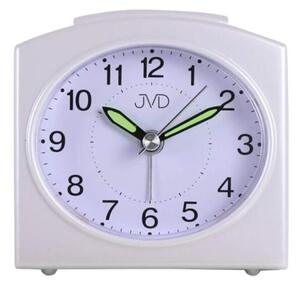 JVD Bílý ručkový netikající budík s plynulým chodem (ciferník hodinek) JVD SRP8603.3