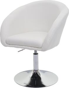 Jídelní židle HWC-F19, kuchyňská židle otočná židle lounge chair, otočná výškově nastavitelná Látka/textil krémově bílá